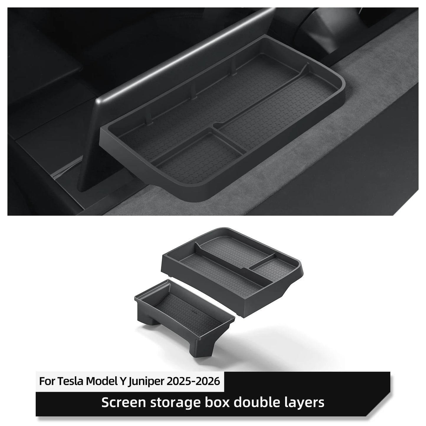 for Tesla Model Y Juniper/Launch 2025 Car Dashboard Storage Box  Interior Accessories Central Control Screen Rear Storage Tray