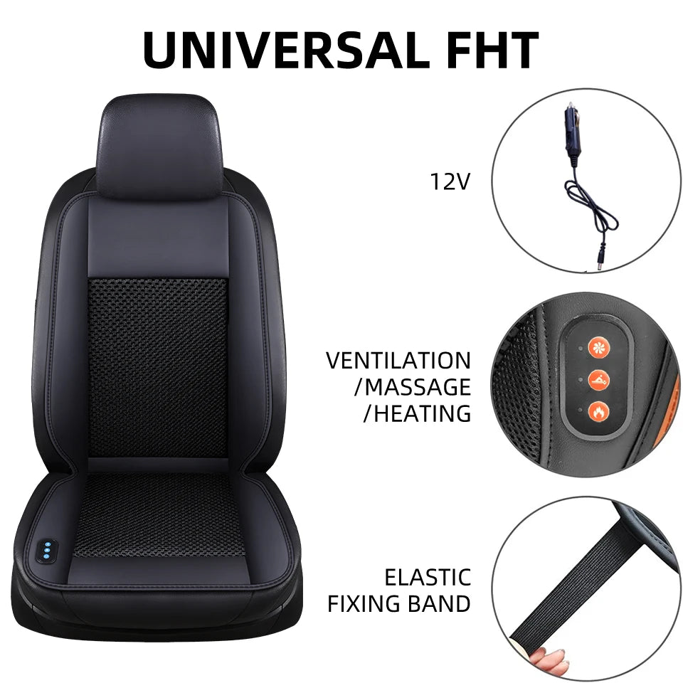 3 In1 Car Seat Cover With 10 Hidden Fan Cooling Heating Massage Or Only Ventilation Seat Cover Cushion Choice Interior Accessory