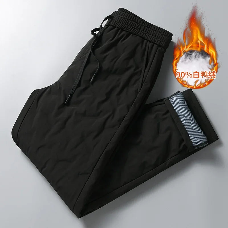 2024 Winter New 90% White Down Pants Men Thickened Warm Waterproof Casual Trousers Man Duck Down Padded Sweatpants Male Clothing