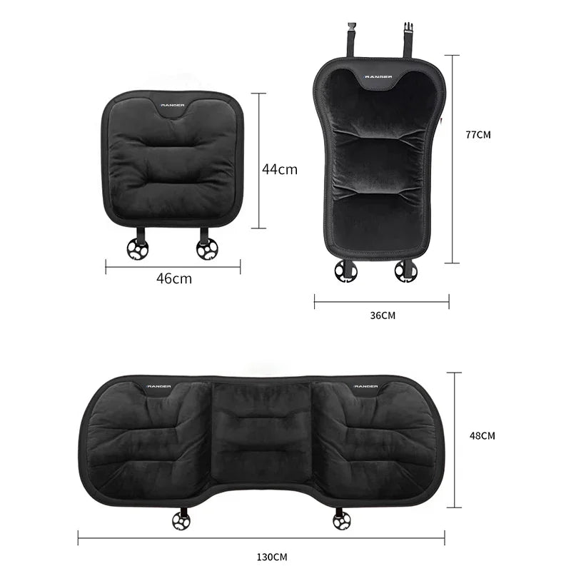 Car Seat Cushion For Ford Ranger T9 T7 T1 Raptor Warm Flannel Thick Plush Universal Rear Seat Backrest Protector Cover