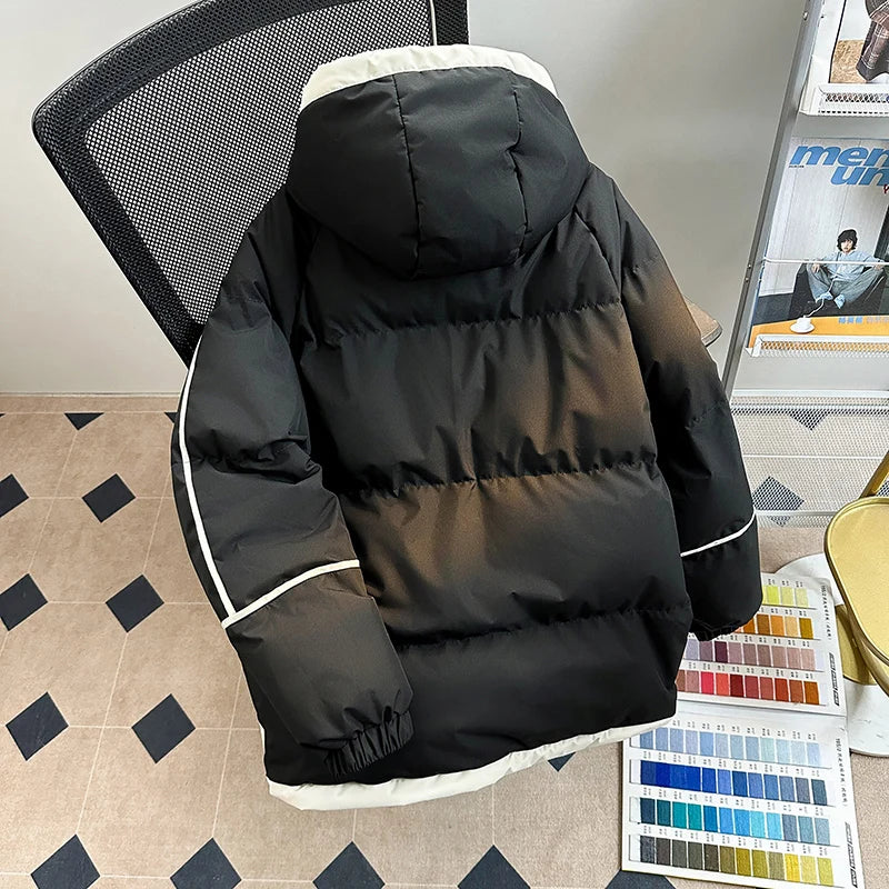 2025 Winter new style Men's Thicken Warm fashion Parka Jackets  Men's Casual Coats Hooded Windbreak Cotton Padded Down Jacket