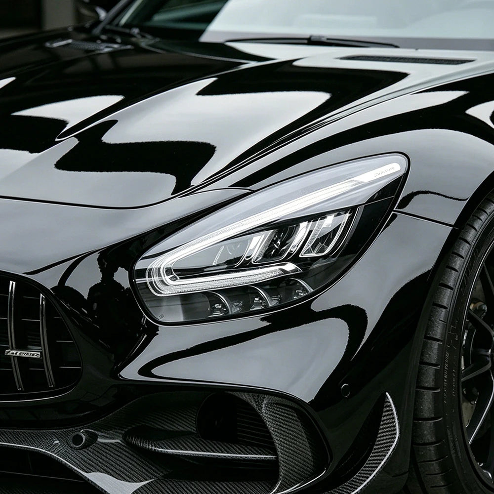 Glossy Black Self-adhesive Vinyl Sticker Circular Film Auto DIY Decal Bubble Free Air Free Car Body Styling Decor Accessories