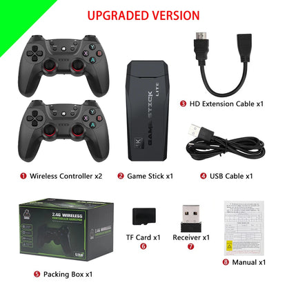 2026NEW M8 Video Game Console 64G 20000 Games Retro handheld Game Console Wireless Controller Lite 4K Game Stick For Xmas Gifts