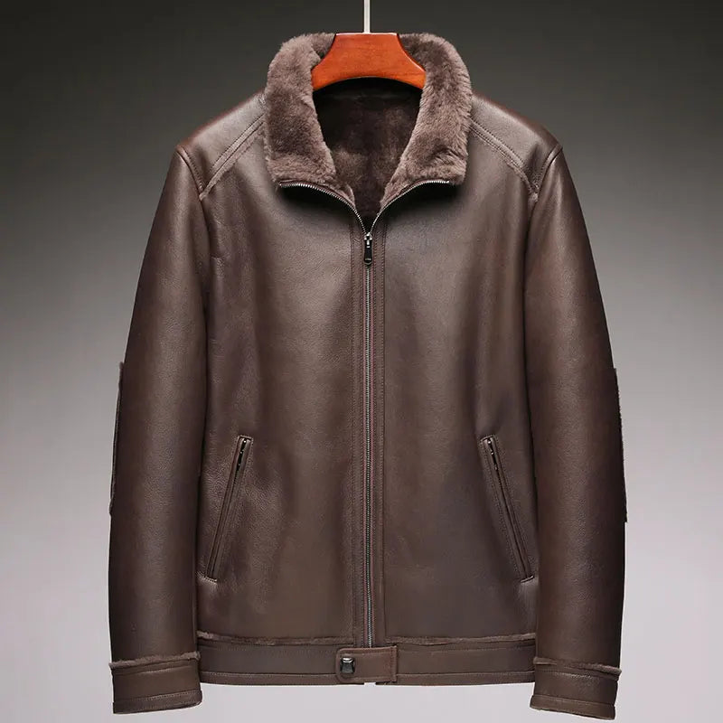 AYUNSUE Natural Real Sheepskin Fur Coat 2024 Winter Jacket Mens Fur Jackets Coats Fashion Genuine Leather Jacket Men Clothing