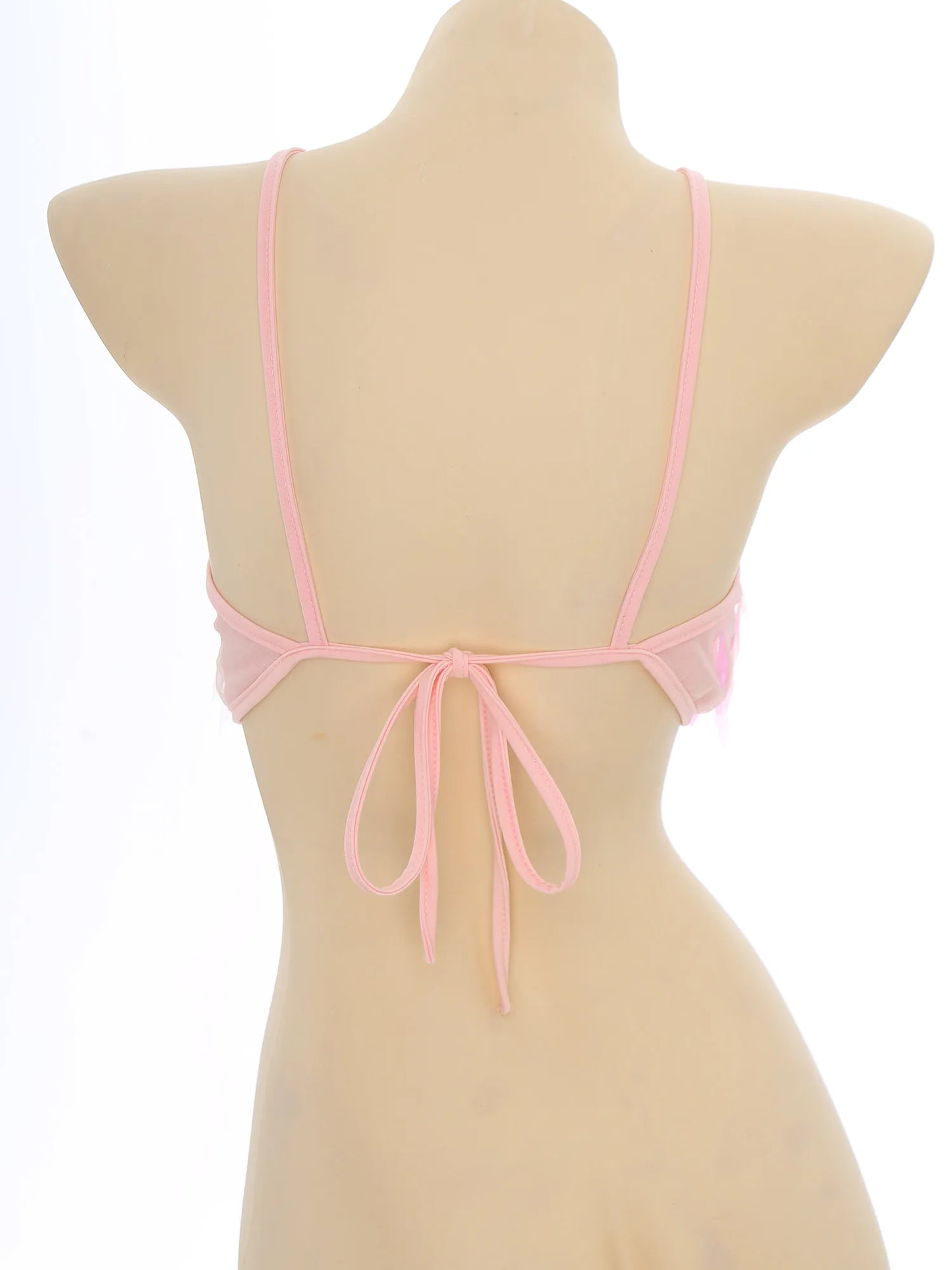 Shiny Sequin Tassel Bra Top Sexy Mini Lace-up Tank Top Camisole for Women Dancing Nightclub Crop Top Vests Bralettle Clubwear