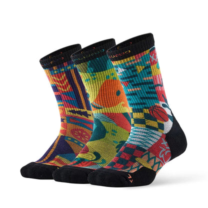 3 Pairs ZEALWOOD Athletic Running Socks Men's Women's Merino Wool Anti-blister Cushion Socks Hiking Environmental Protection