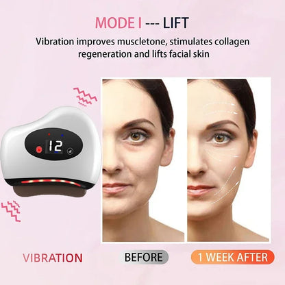 Electric Guasha Scraper Board Microcurrent Face Massager Wrinkle Face Lift Device Gua Sha Plate Facial Lifting Firming Skin Care