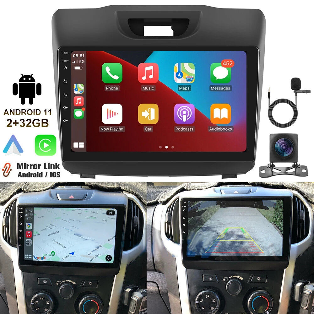 Android Car Navigation 9-inch with CarPlay Android Auto 2+32G for Holden Colorado RG 2012-2016 Chevrolet Isuzu-S10 2015-2017