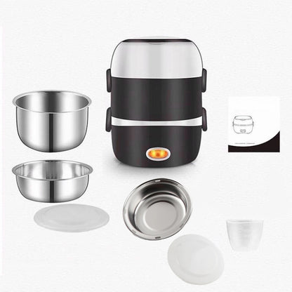 Electric Lunch Box Three layers Stainless Steel Heating Rice Office Worker Plug In Electric Heating Thermal Insulation Lunch Box