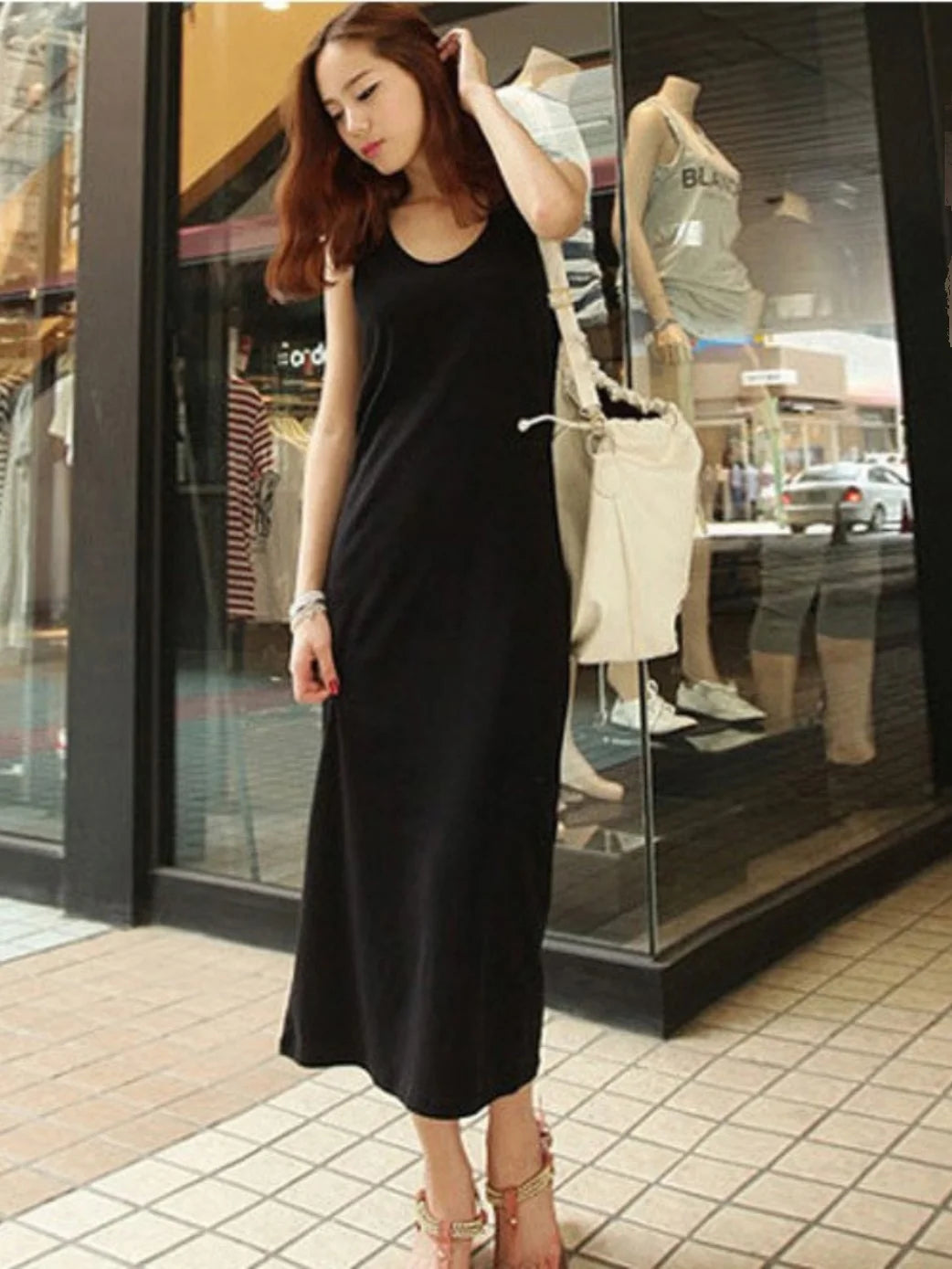 Spring Summer 2026 Women's Modal Long Sleeveless Dress Beachwear Base Layer Vest Skirt Large Size Korean Style Commute