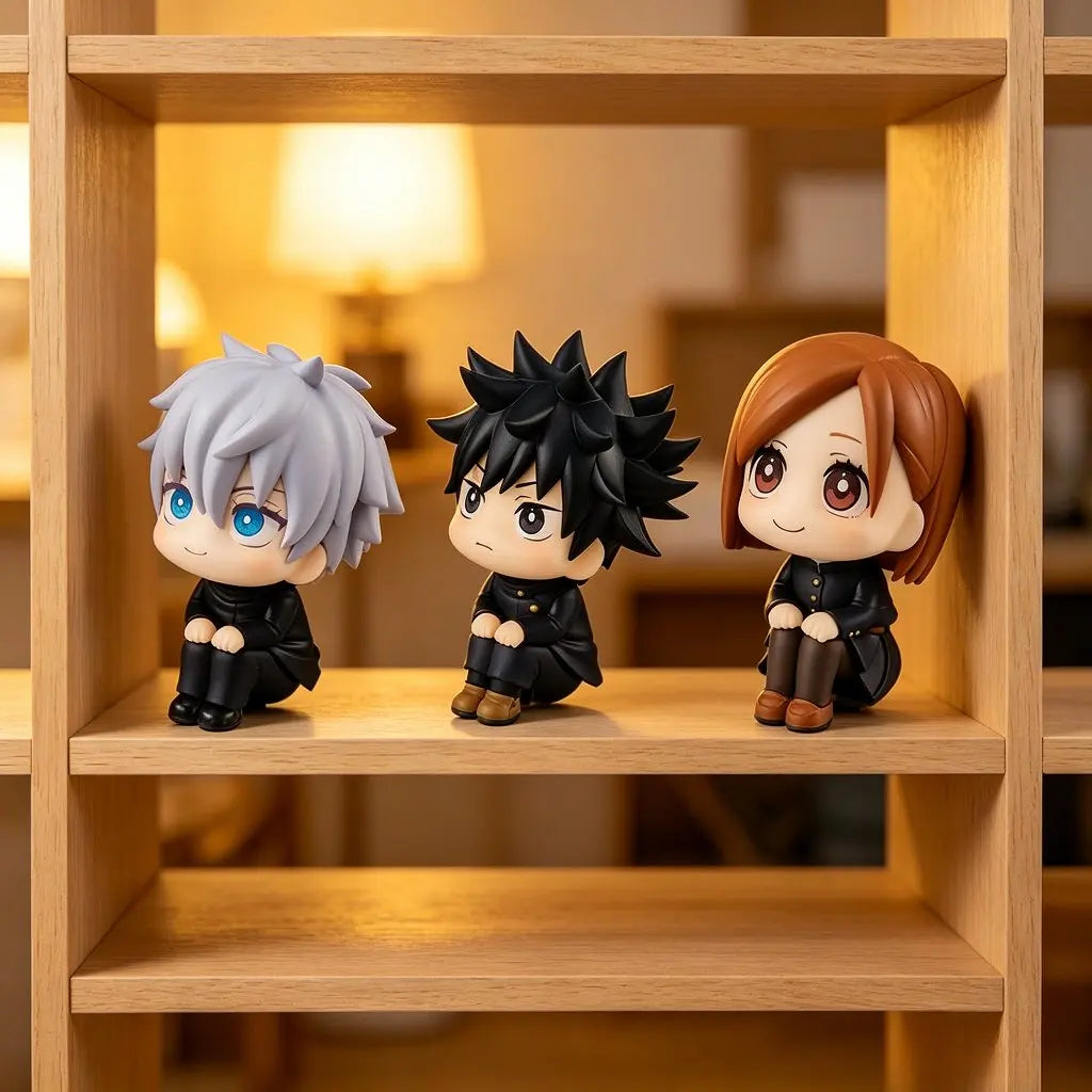 8cm Cute Anime Jujutsu Kaisen Figure Itadori Yuji Gojo Satori Fushiguro Megumi Kugisaki Kawaii Toy Car Decoration PVC Model Gift