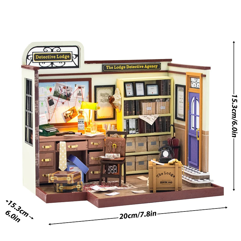 Wooden Miniature Doll House 3D Puzzle Assembly Model Building Toys Home Bedroom Decoration With Furniture LED Lights DollHouses