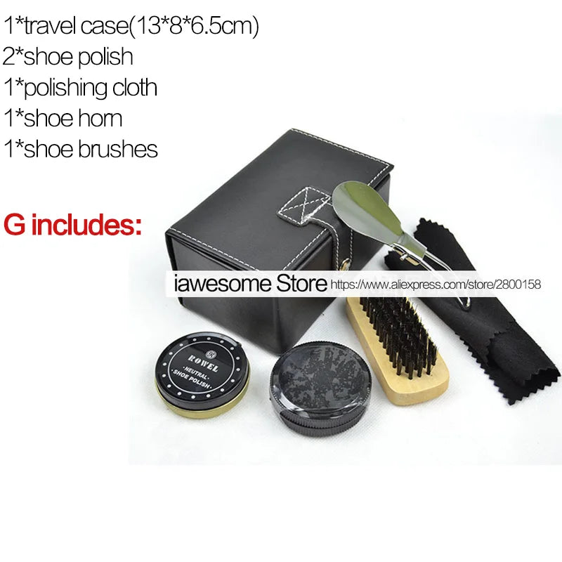 Professional Shine Polishing Tool For Leather Shoes Shoes Care Kit Portable For Boots Sneakers Cleaning Set Polish Brush Horn