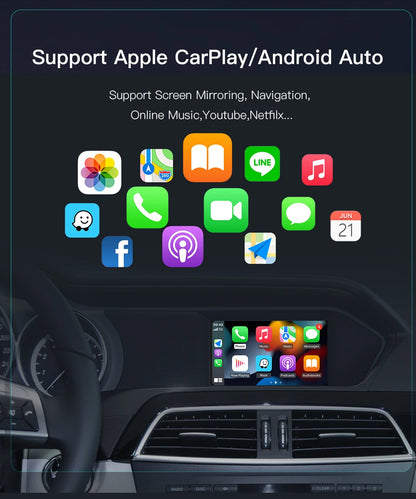 AUTOABC Wireless CarPlay Android Auto for Mercedes Benz A B C E Class GLA CLA GLK SLK CLS W204 W176 W246 X204 C117 NTG4.5/4.7