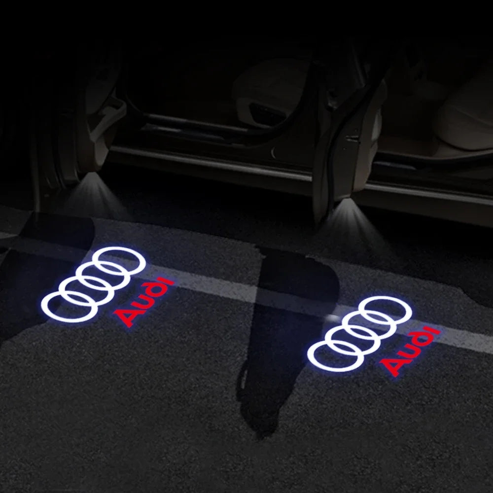2Pcs HD Car Door Car sticker Lamp Car Door Welcome Light For Audi Sline Q3 A5 A7 A3 Q5 Q7 A4L RS Quattro S3 S4 S6 S5 S7 S8