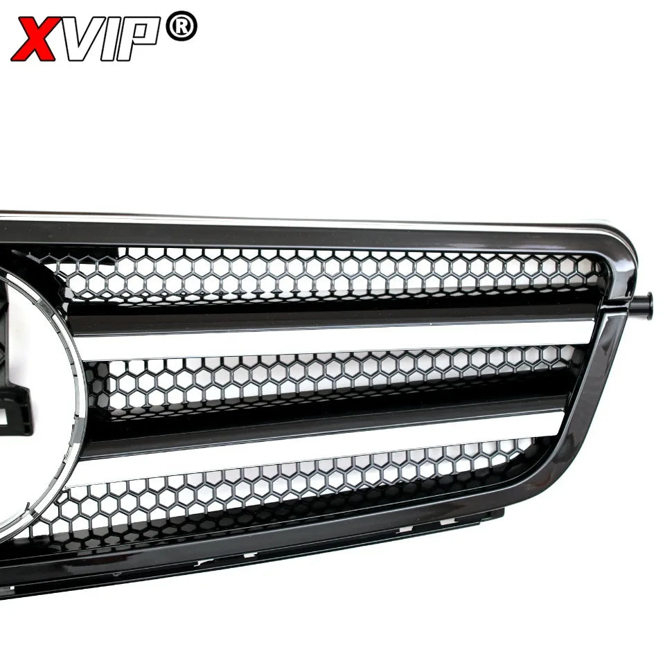 XVIP Glossy Black A - Style Racing Grille Chrome Bumper Grill For Mercedes Benz C-Class W204 08-14 C200 C230 C250 C280 C300 C350