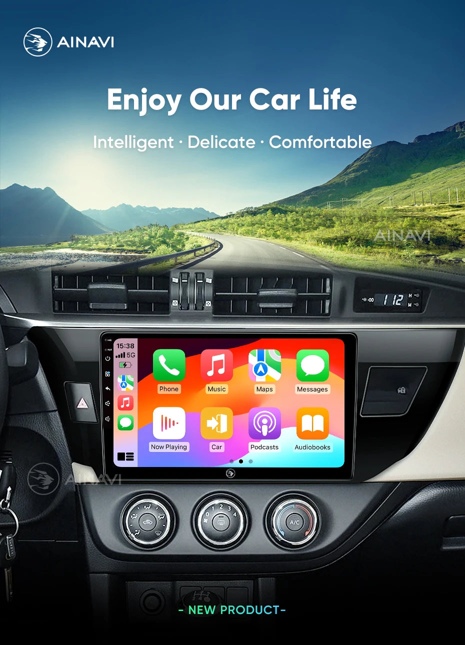 Ainavi Car Radio For Toyota Corolla 2013 2014 2015 2016 E160 E170 Wireless Carplay Android Auto Qualcomm Car Multimedia Player