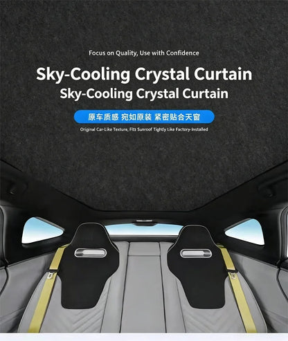 Car Sunroof Insulation Roof Visor For Volkswagen VW Tiguan 5N 2010~2017 16 Anti-UV Electrostatic Adsorption Sky Curtain Sunshade