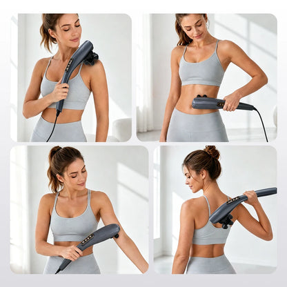 12 Modes Handheld Massage Hammer Stick 3600 RPM Deep Tissue Body Massager For Home Office Travel Muscle Pain Relief