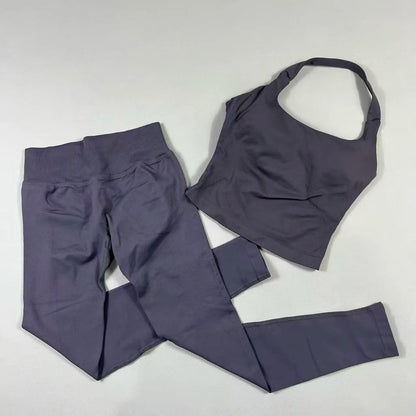 2 Pieces Sportswear Women Yoga Set Gym Clothes Sportswear Yoga Suits High Waist Scrunch Fitness Tracksuits  Pilates Set