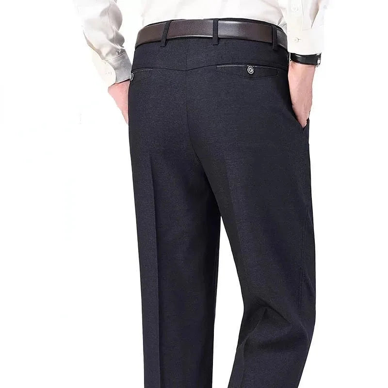 New Design Autumn Men Casual Pants Thick Loose Male Pant High Waist Straight Trousers Business Fashion Pants Man Plus Size 28-40