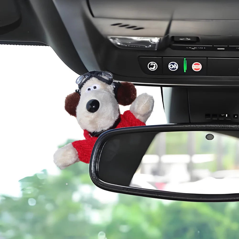 Cute Puppy Rearview Mirror Ornament, Lying Doll, Car Decoration, Central Control Screen Car Doll, Interior Accessories for Women