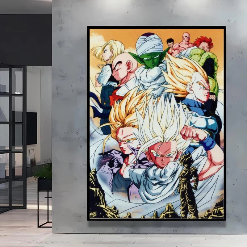 Classic Warm Blood Dragon Ball Posters Anime Pictures Goku Vegeta Son Gohan Wall Art Home Decor Picture Hanging Painting Decor