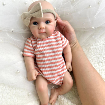 Mini 12Inch Open Eyes Bettie with Rooted Hair Full Soft Silicone Reborn Baby Doll Washable Body Doll Birthday Christmas Gift