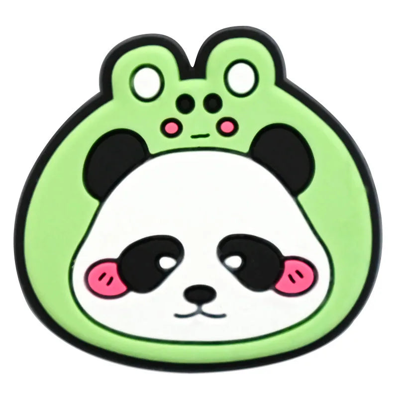 1/20/50/100Pcs Panda Series Shoe Charms Cute animal Shoes Accessories Decoration Clog Sandal Buckle Bithday Holiday Party Gifts