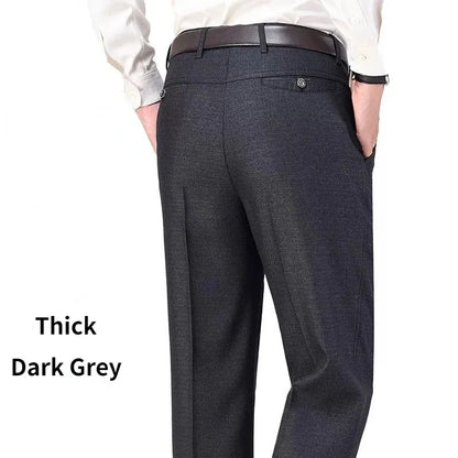 New Design Autumn Men Casual Pants Thick Loose Male Pant High Waist Straight Trousers Business Fashion Pants Man Plus Size 28-40