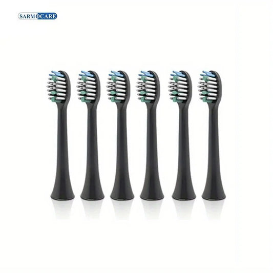 10pcs/lot Sarmocare S100 Toothbrush Heads Ultrasonic Sonic Electric Toothbrush White Black Solt Replacement Toothbrusher Heads