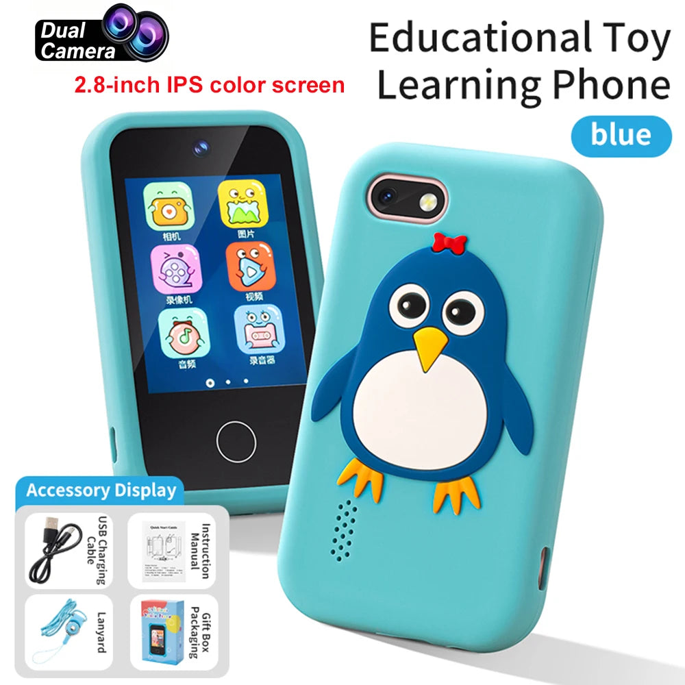 Kids Smart Phone Camera Toy 2.4in Touchscreen Unicorn Baby Multilingual With Music Digital Camera Toys for Girls Boys Age 3-8