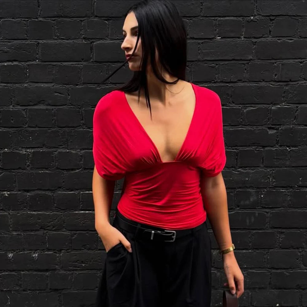 Talenza Summer Women's Camisole Tops Fashion Sexy Lace-Up V-Neck New Fit Blouse Tops Party Vacation Chic Casual Women's Clothes