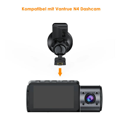 VANTRUE Dash Cam GPS Receiver Module Type C USB Port Car Suction Cup Mount for Windows and Mac