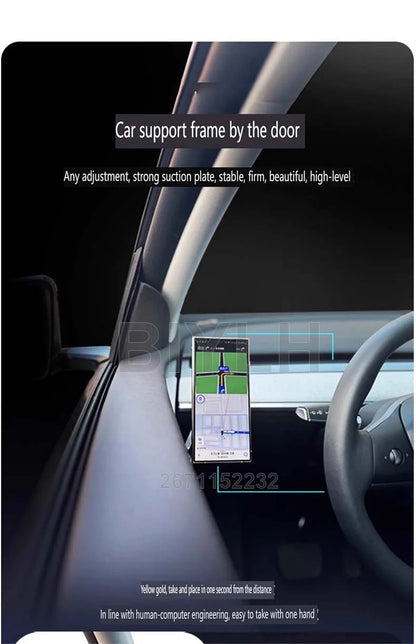 Car Metal Mobile Phone Holder For Tesla MODEL Y Model 3 Highland 2025 Powerful Magnetic Door Side Mobile Phone Holder Accessorie
