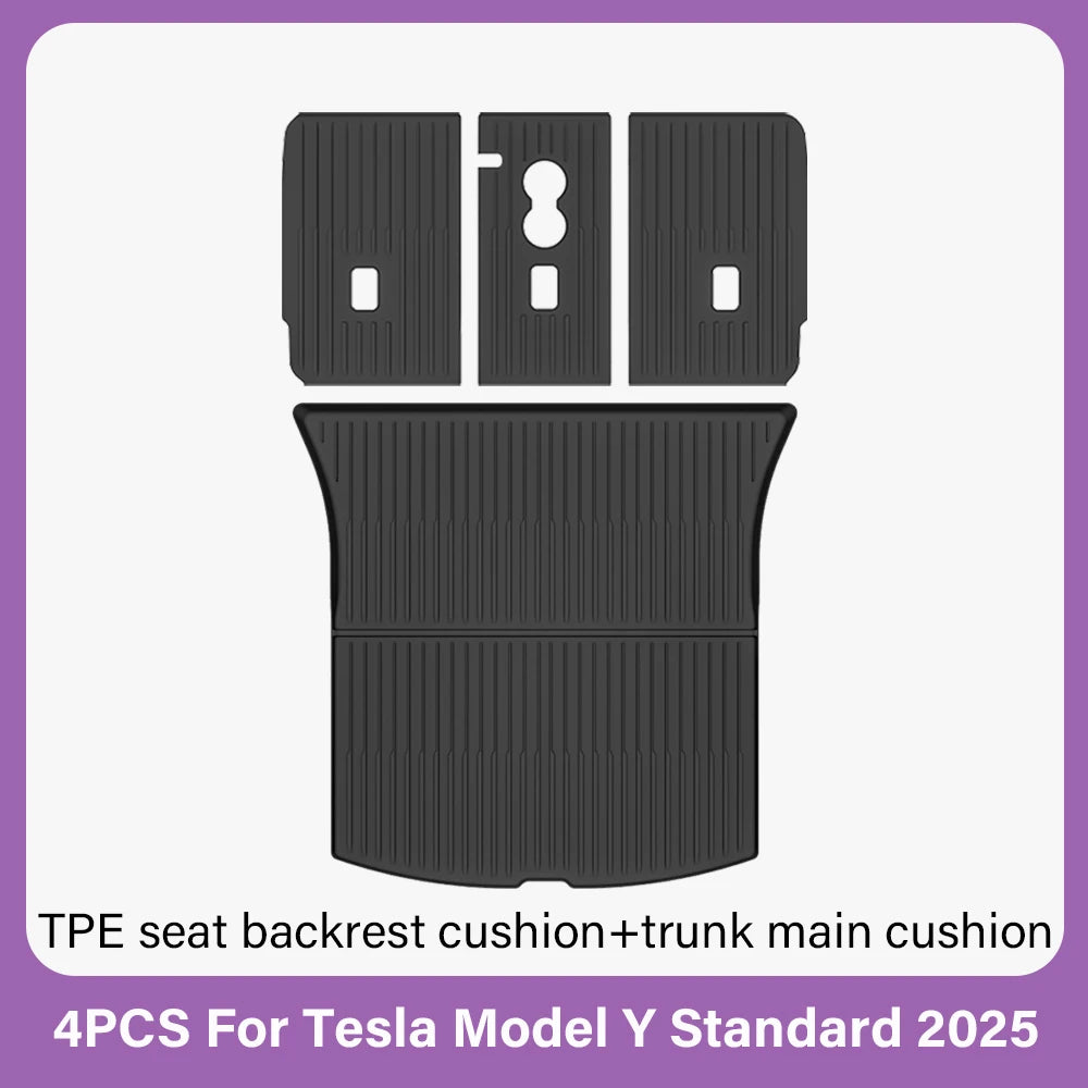 TPE Car Floor Mats for New Tesla Model Y Standard 2025+ Waterproof Cargo Liner Non-Slip Trunk Mats Foot Pads Luggage Mat ModelY