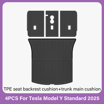 TPE Car Floor Mats for New Tesla Model Y Standard 2025+ Waterproof Cargo Liner Non-Slip Trunk Mats Foot Pads Luggage Mat ModelY