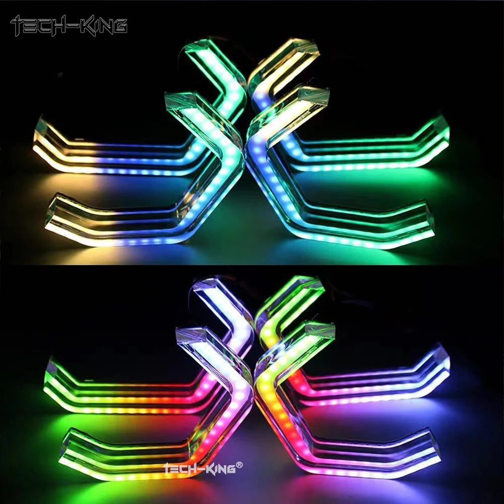 Car headlight Angel Eye F01 F02 F03 F04 RGB dynamic light LED side cover decorative light ring white light Yellow light RGBW