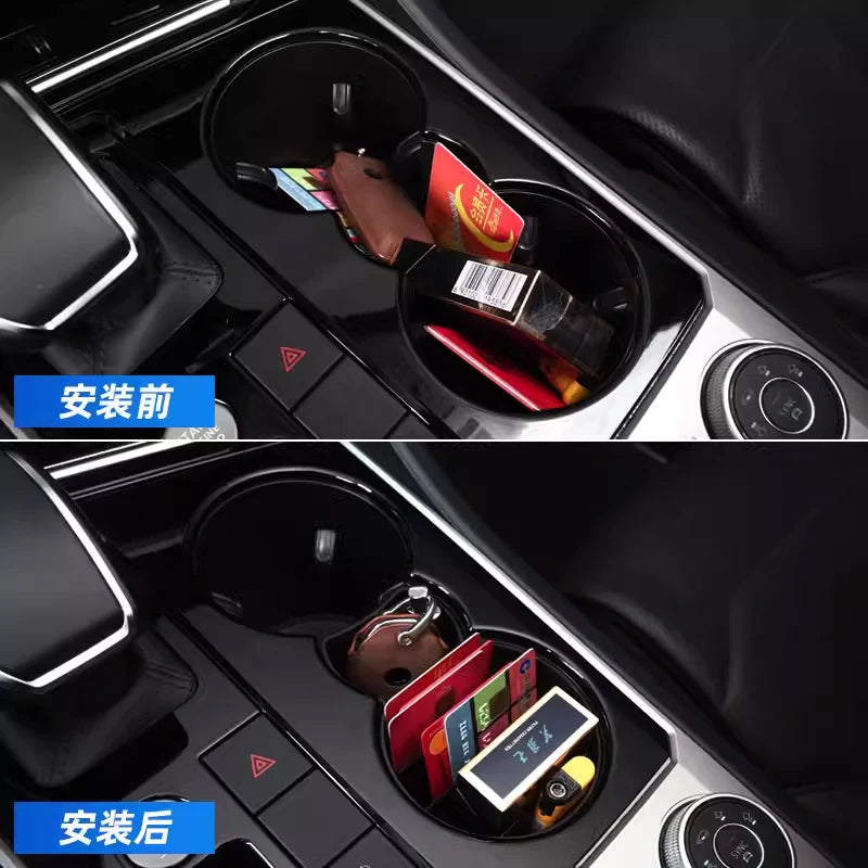 Car Center Cosole Water Cup Holder Armrest Storage Box for VW Touareg Interior Accessories 2019 2020 2021 2022 2023 2024