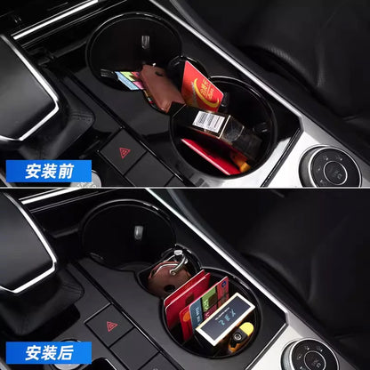 Car Center Cosole Water Cup Holder Armrest Storage Box for VW Touareg Interior Accessories 2019 2020 2021 2022 2023 2024
