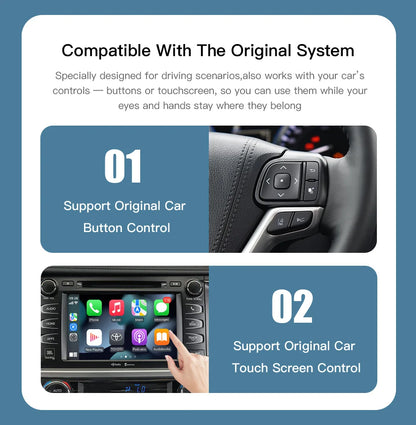 CARABC For TOYOTA CHR RAV4 Highlander Tundra Sienna Prius Yaris Camry Wireless Carplay Android Auto GPS Navigation