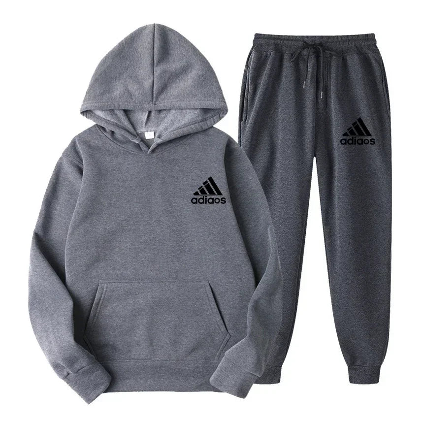 2025 Winter Hoodie Sets Men Fashion Fleece Red Hoodies Black Brand Pants Casual Jogger Suit Tracksuit Sweatshirt Woman Pullover