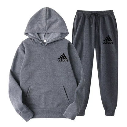 2025 Winter Hoodie Sets Men Fashion Fleece Red Hoodies Black Brand Pants Casual Jogger Suit Tracksuit Sweatshirt Woman Pullover