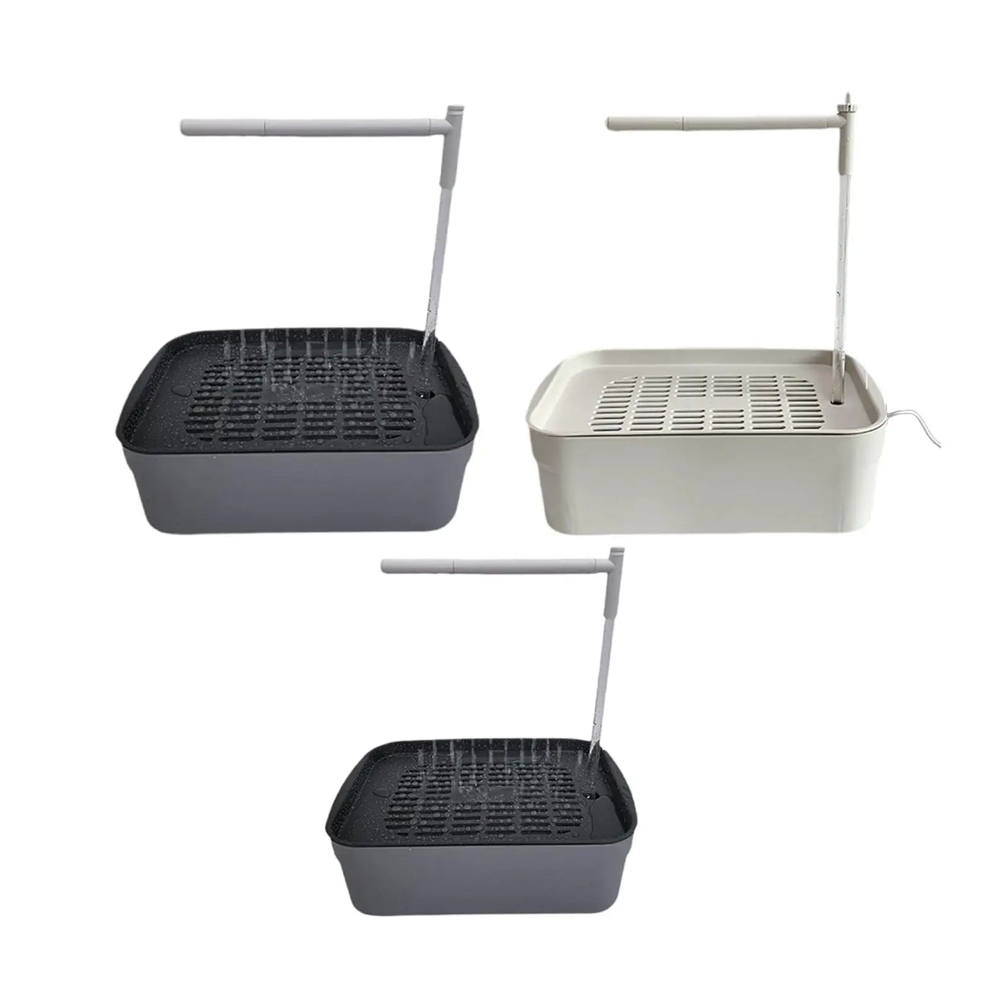 Automatic Bird Bath Tub with Running Water for African Grey Ferret Cockatiel