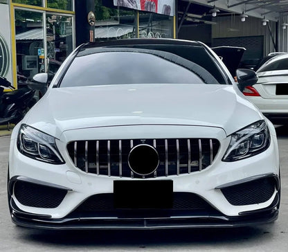 XVIP GTR Style Front Racing Grille For Mercedes Benz C-Class W205 2015-2018 C180 C200 C300 Chrome Diamonds Style Bumper Grilles