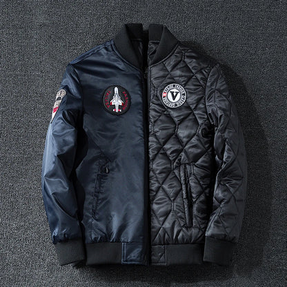 Coat Men's Air Force Pilot Jacket MA1 Autumn/Winter Baseball Suit Trendy Brand Double Sided Thickened Large