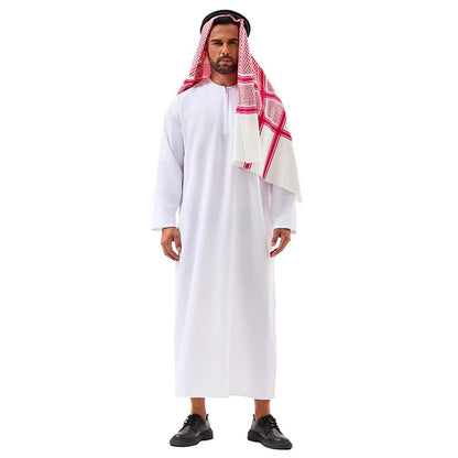 Arabic Style Robe Set for Men Dubai Sheikh Traditional Performance Costume Middle Eastern Outfit