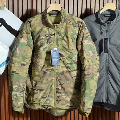 Men's Outdoor Tactical Lightweight Breathable Windproof Waterproof Warm Stand Collar Cotton Jacket Casual Fashion Urban Style