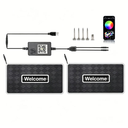 2/4 in 1 Car Floor Mat Ambient Light RGB LED Light App Control Customizable Interior Decorative Atmosphere Lamp Auto Accessories