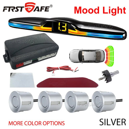 FirstSafe Factory New Mood Light LED Parking Sensor System Reversing Radars System Backlight Parktronic